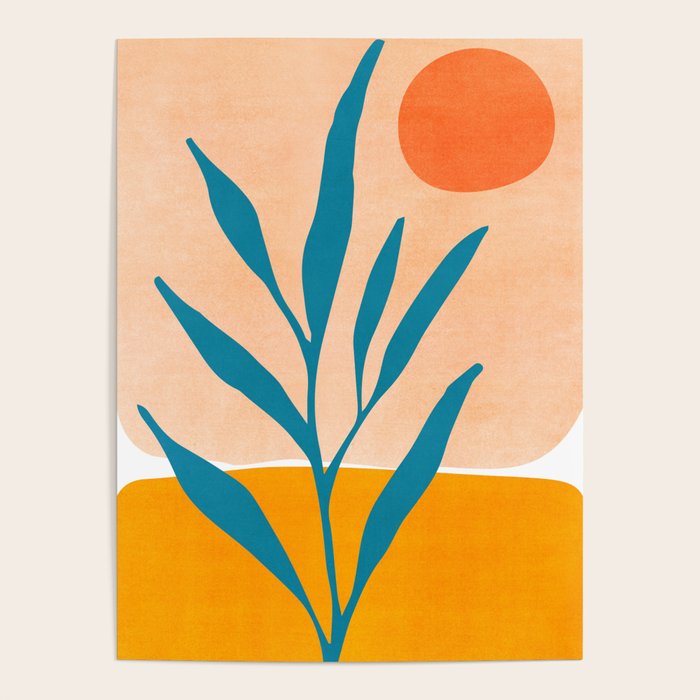 Exploring The Southwest - Orange and Teal Modernist Landscape Poster Gallery Image 1