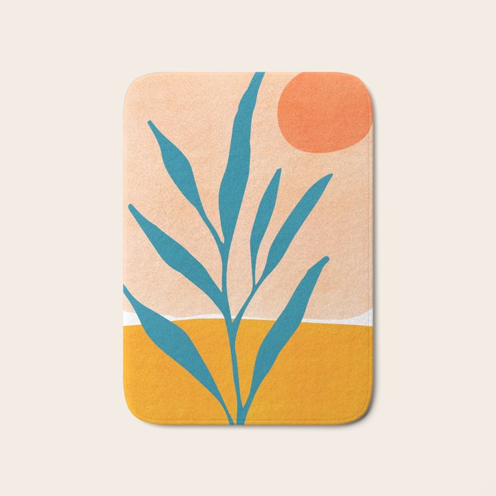 Exploring The Southwest - Orange and Teal Modernist Landscape Bath Mat Gallery Image 1