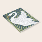 Walter Crane Swans Rush and Iris Vintage Swan Blue & White Design Notebook Gallery Image 2