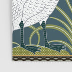 Walter Crane Swans Rush and Iris Vintage Swan Blue & White Design Poster Gallery Image 3