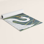 Walter Crane Swans Rush and Iris Vintage Swan Blue & White Design Yoga Mat Gallery Image 2