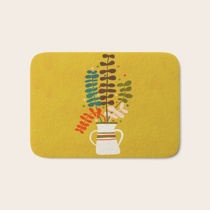 Potted Leaves Bath Mat Gallery Image 1