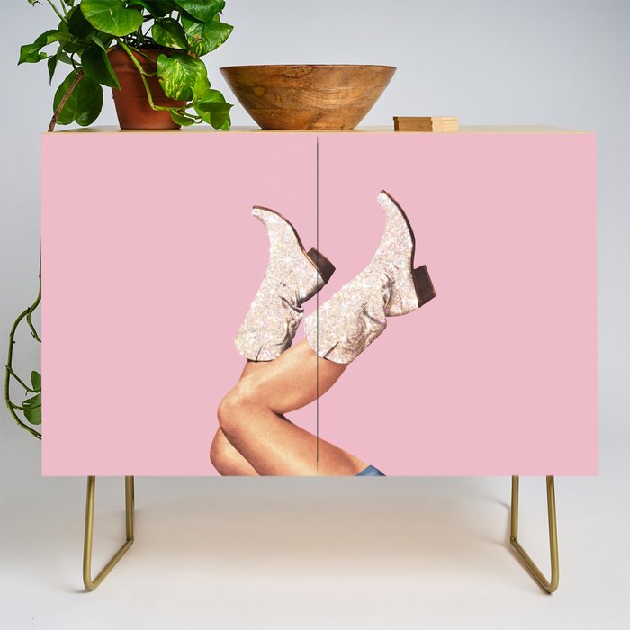 These Boots - Glitter Pink II Credenza Gallery Image 1