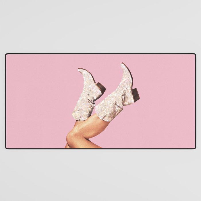 These Boots - Glitter Pink II Desk Mat Gallery Image 3