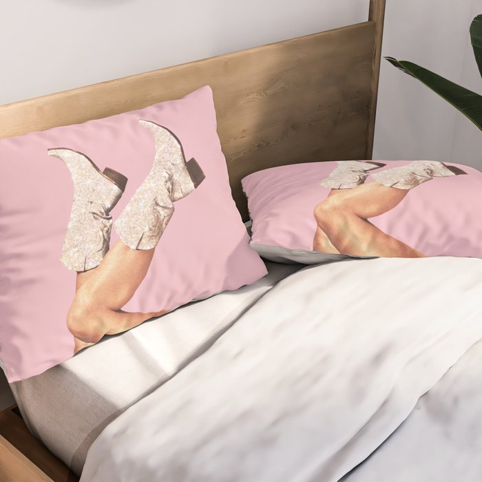 These Boots - Glitter Pink II Pillow Sham Gallery Image 2