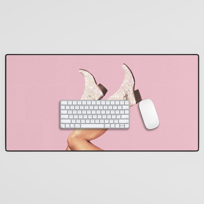 These Boots - Glitter Pink II Desk Mat Gallery Image 1