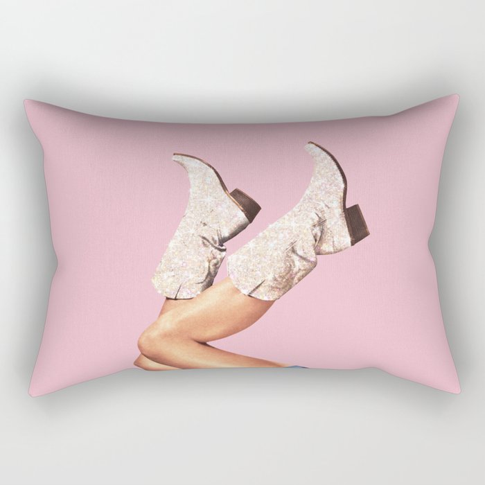These Boots - Glitter Pink II Rectangular Pillow Gallery Image 1