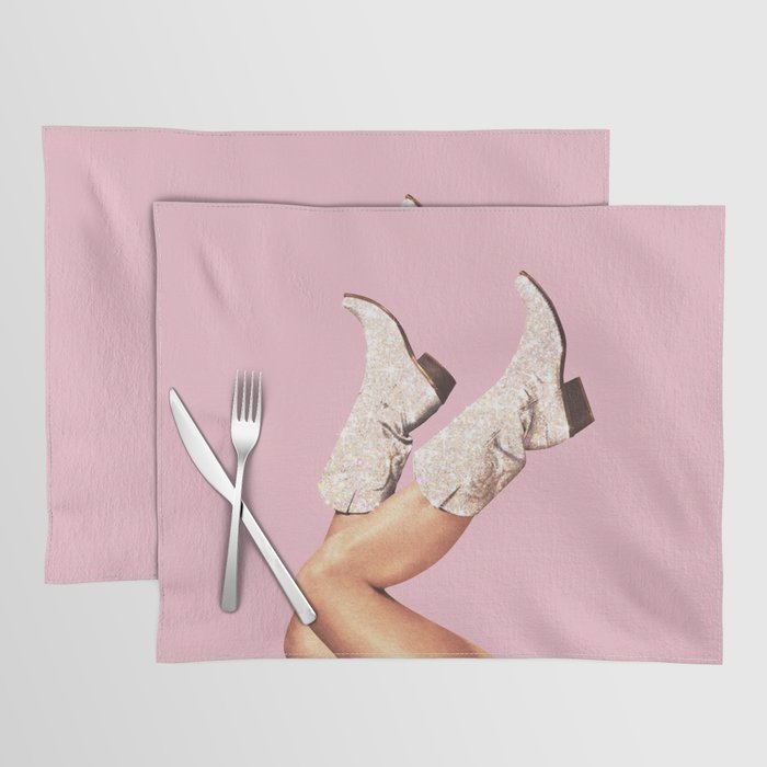 These Boots - Glitter Pink II Placemat Gallery Image 1