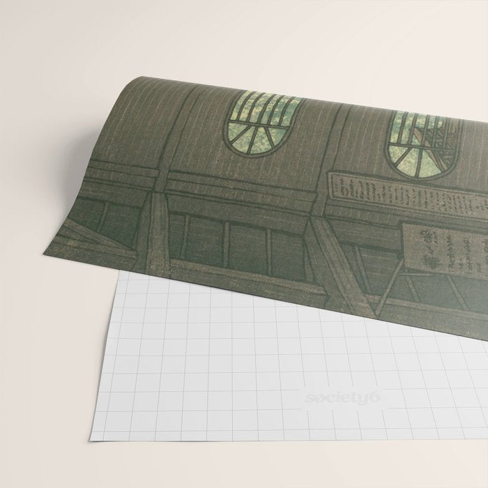 Hoshi Onsen Hot Spa - Vintage Japanese Woodblock Print Art By Hasui Kawase Wrapping Paper Gallery Image 2