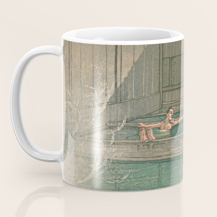 Hoshi Onsen Hot Spa - Vintage Japanese Woodblock Print Art By Hasui Kawase Coffee Mug Gallery Image 3