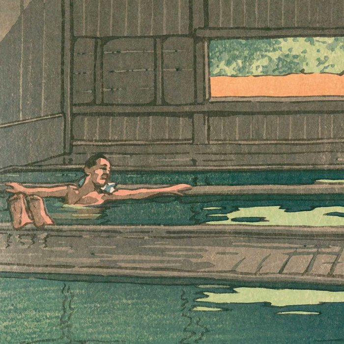 Hoshi Onsen Hot Spa - Vintage Japanese Woodblock Print Art By Hasui Kawase Coffee Mug Gallery Image 2