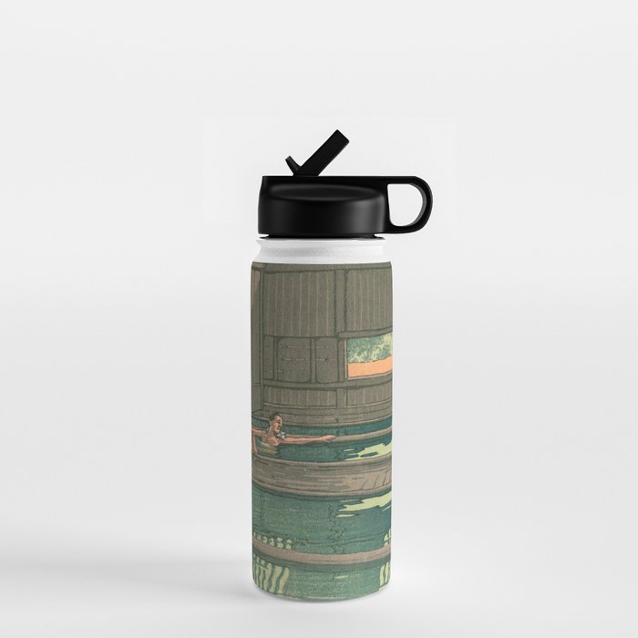Hoshi Onsen Hot Spa - Vintage Japanese Woodblock Print Art By Hasui Kawase Water Bottle Gallery Image 1
