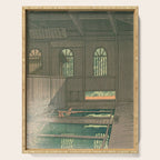 Hoshi Onsen Hot Spa - Vintage Japanese Woodblock Print Art By Hasui Kawase Serving Tray Gallery Image 1