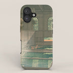 Hoshi Onsen Hot Spa - Vintage Japanese Woodblock Print Art By Hasui Kawase iPhone Case Gallery Image 1