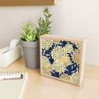 Floral Leaves and Blooms, Yellow and Navy Blue Mini Art Print Gallery Image 2
