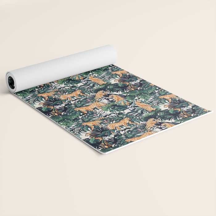 Cheetah in the wild rainforest Yoga Mat Gallery Image 2
