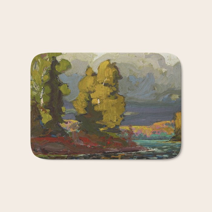 Tom Thomson Poplars by a Lake 1916 Canadian Landscape Artist Bath Mat Gallery Image 1