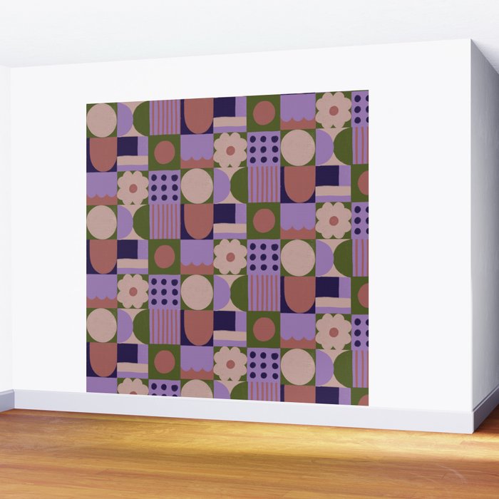 Violet tiles Wall Mural Gallery Image 2