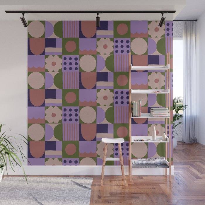 Violet tiles Wall Mural Gallery Image 1