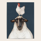 Chicken and Sheep Navy  Poster Gallery Image 4