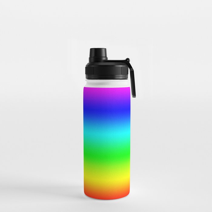 Modern Bright Rainbow Colors Ombre Water Bottle Gallery Image 2