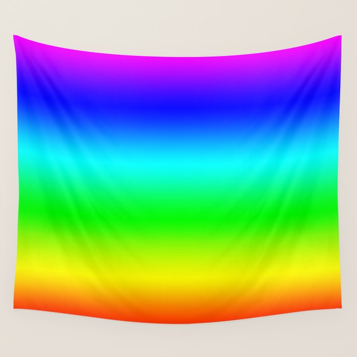 Modern Bright Rainbow Colors Ombre Wall Tapestry Gallery Image 1