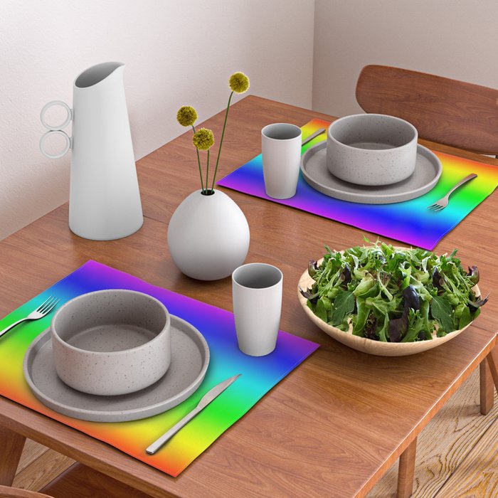 Modern Bright Rainbow Colors Ombre Placemat Gallery Image 2