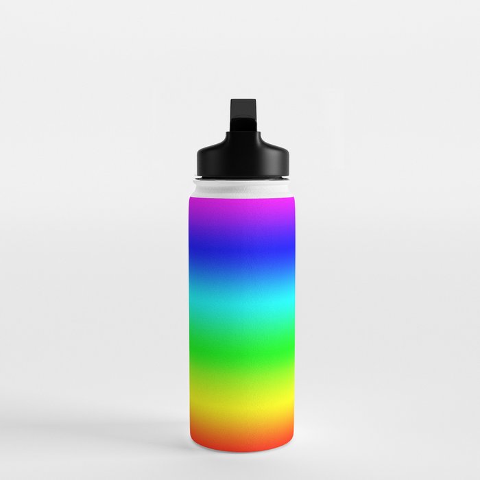 Modern Bright Rainbow Colors Ombre Water Bottle Gallery Image 3