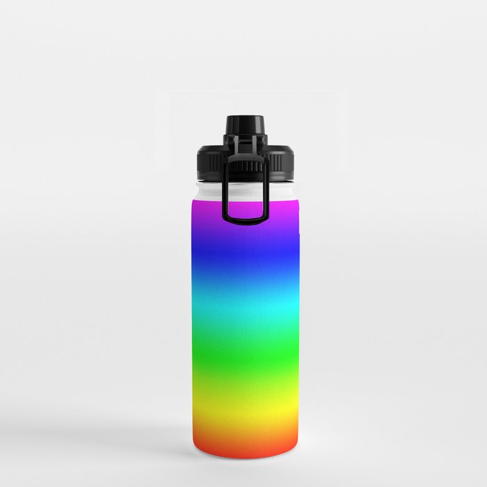 Modern Bright Rainbow Colors Ombre Water Bottle Gallery Image 2