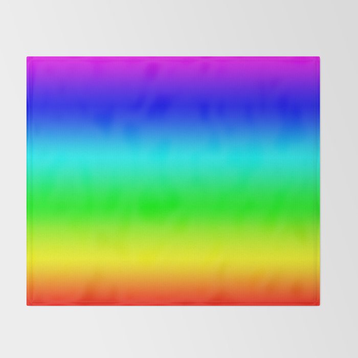 Modern Bright Rainbow Colors Ombre Throw Blanket Gallery Image 2