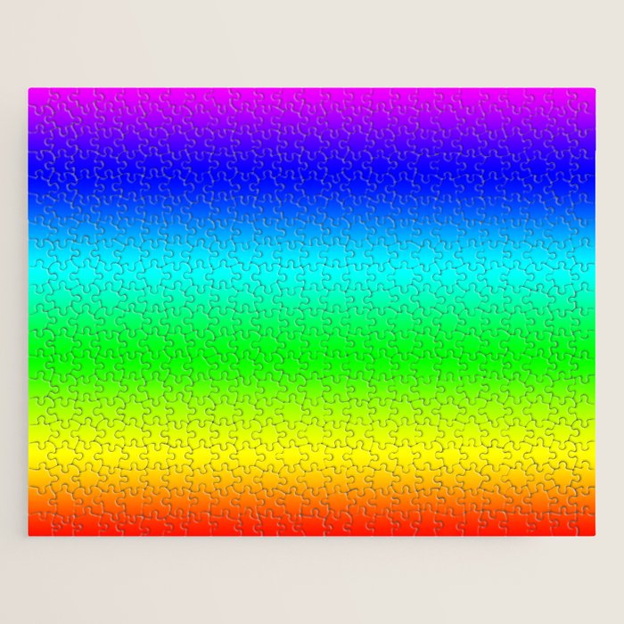 Modern Bright Rainbow Colors Ombre Jigsaw Puzzle Gallery Image 1