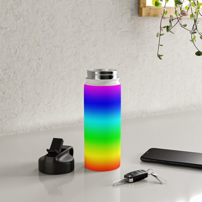 Modern Bright Rainbow Colors Ombre Water Bottle Gallery Image 4