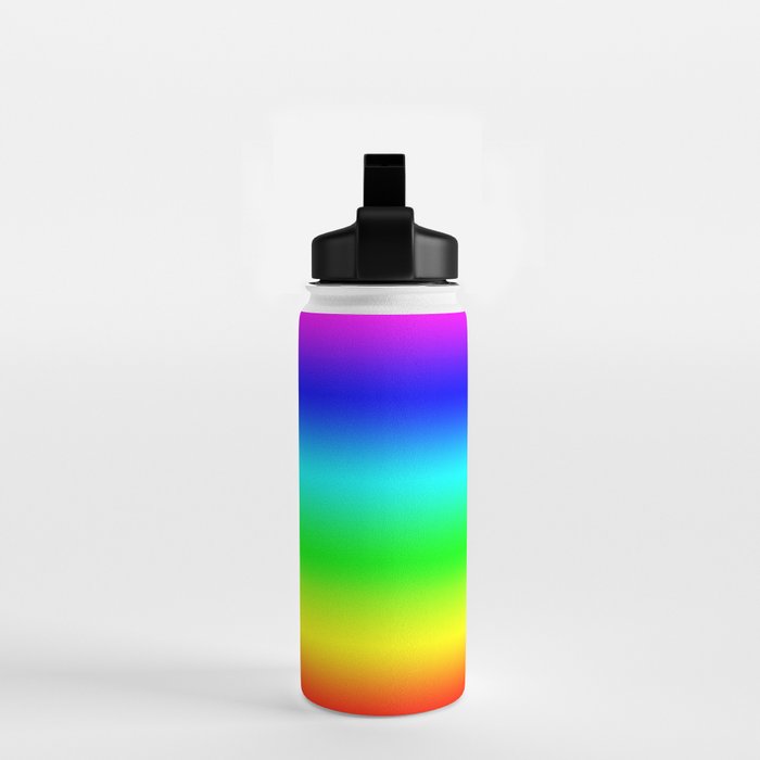 Modern Bright Rainbow Colors Ombre Water Bottle Gallery Image 2
