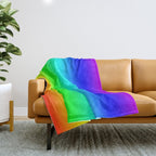 Modern Bright Rainbow Colors Ombre Throw Blanket Gallery Image 1