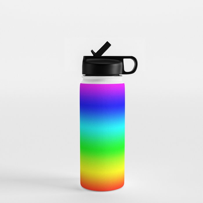 Modern Bright Rainbow Colors Ombre Water Bottle Gallery Image 1