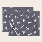 Horse Print (Navy Slate) Placemat Gallery Image 1