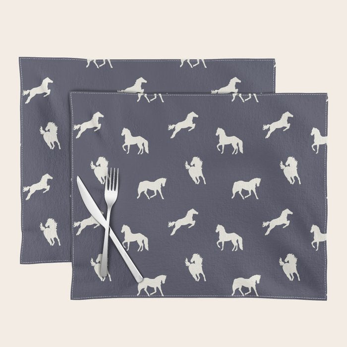 Horse Print (Navy Slate) Placemat Gallery Image 1