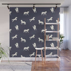 Horse Print (Navy Slate) Wall Mural Gallery Image 1
