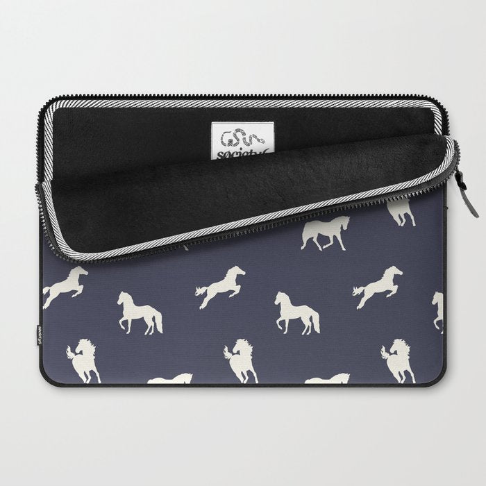 Horse Print (Navy Slate) Laptop Sleeve Gallery Image 2