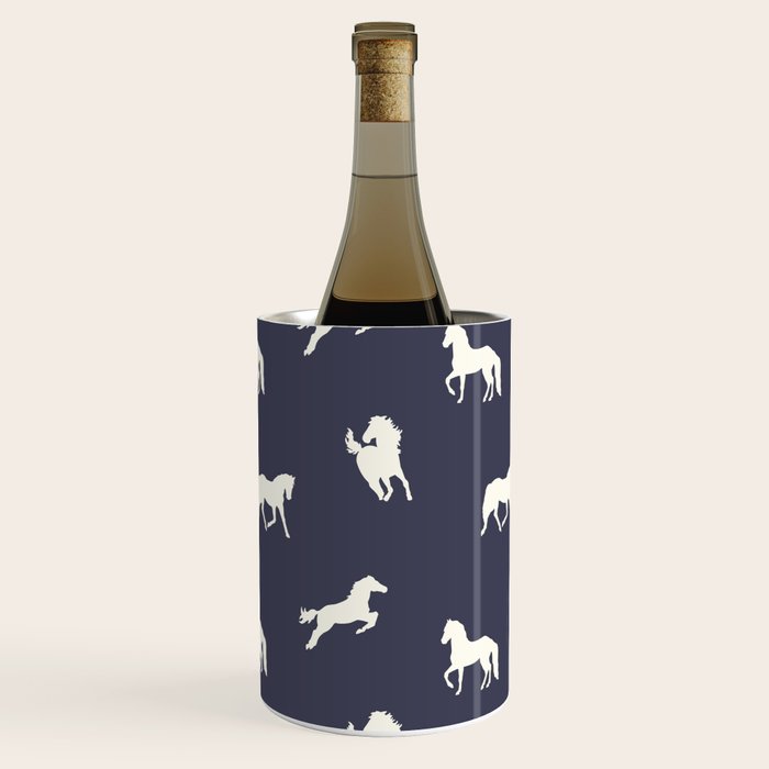 Horse Print (Navy Slate) Wine Chiller Gallery Image 1