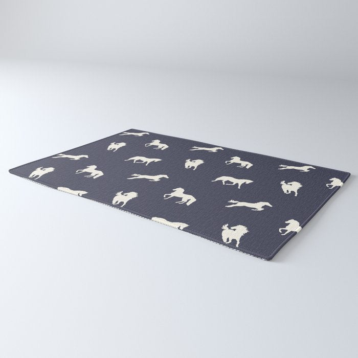 Horse Print (Navy Slate) Rug Gallery Image 3