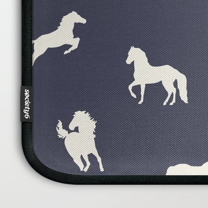 Horse Print (Navy Slate) Laptop Sleeve Gallery Image 3