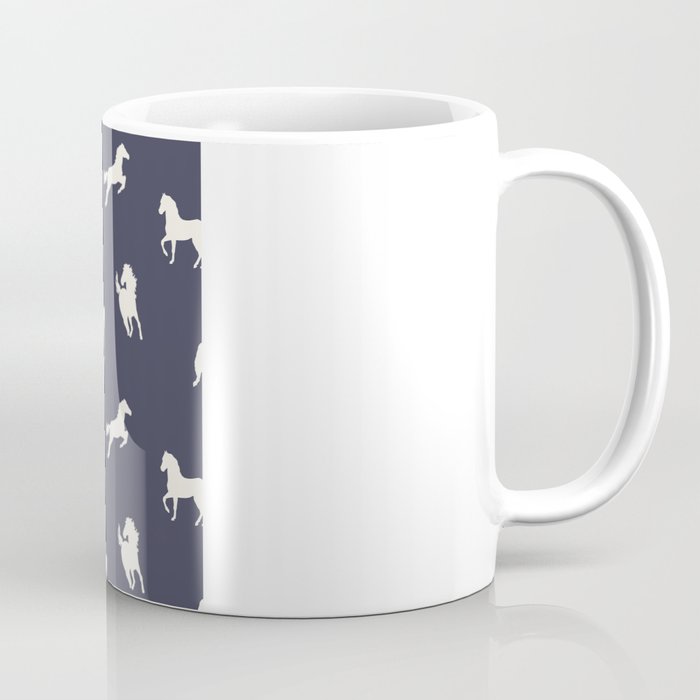 Horse Print (Navy Slate) Coffee Mug Gallery Image 1