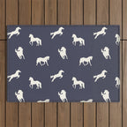 Horse Print (Navy Slate) Outdoor Rug Gallery Image 1