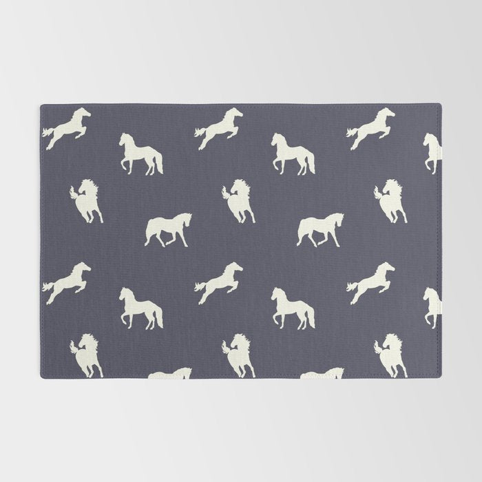 Horse Print (Navy Slate) Rug Gallery Image 2