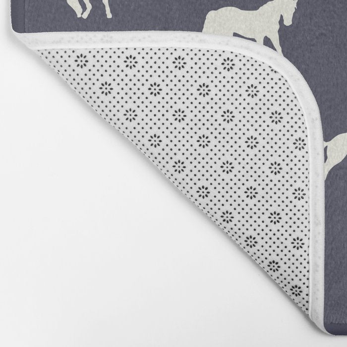 Horse Print (Navy Slate) Bath Mat Gallery Image 2
