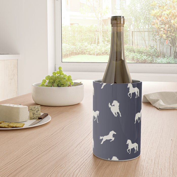 Horse Print (Navy Slate) Wine Chiller Gallery Image 4