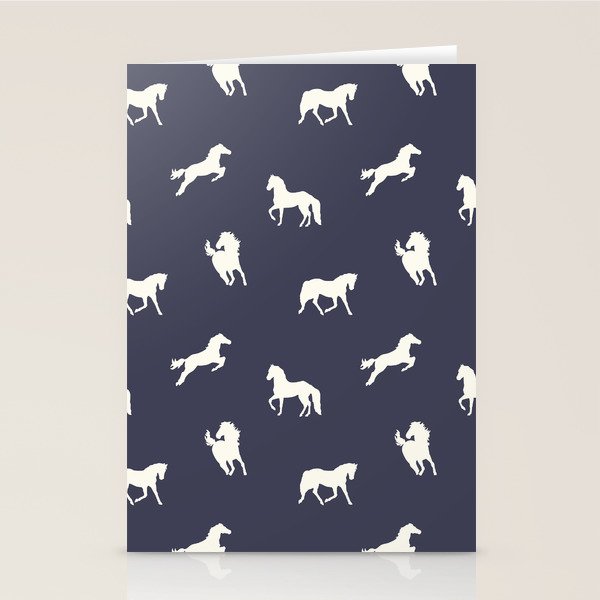 Horse Print (Navy Slate) Stationery Card Gallery Image 2