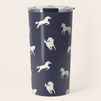 Horse Print (Navy Slate) Travel Mug Gallery Image 1