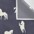 Horse Print (Navy Slate) Wall Tapestry Gallery Image 3